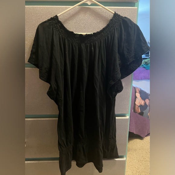 Black floral ruffled shirt - Picture 4 of 4